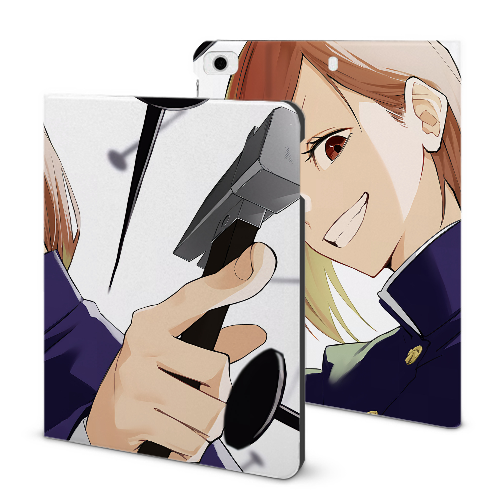 （画像用） 呪術廻戦 Jujutsu Kaisen IPad ケース ブック型 PUレザー TPU 耐衝撃 軽量 薄型 ペン収納なし 全面保護 IPad 各モデル対応
